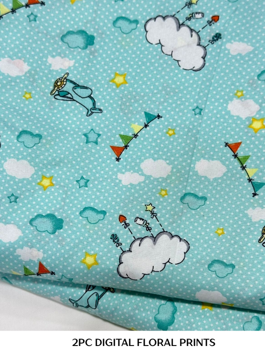 2PC Digital Floral Print